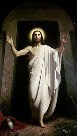 The Resurrection White Modern Wood Framed Art Print with Double Matting by Dorph, Anton Laurids Johannes