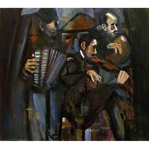 Musical Forms White Modern Wood Framed Art Print by Dunne, George