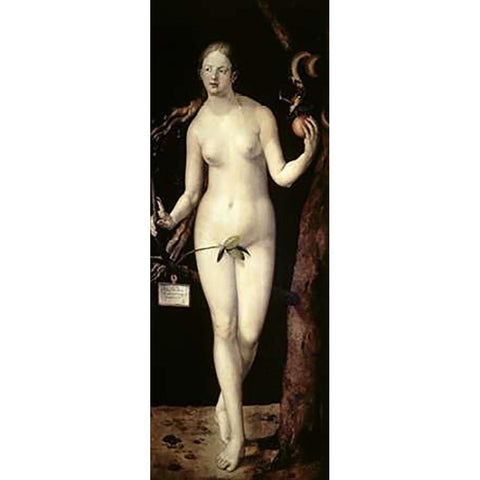 Eve White Modern Wood Framed Art Print by Durer, Albrecht