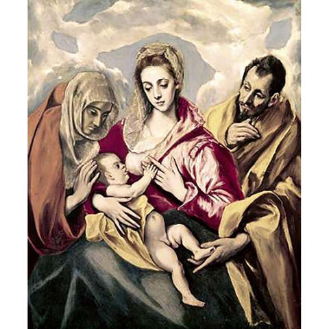 Madonna Feeding Museumist Black Modern Wood Framed Art Print with Double Matting by Greco, El