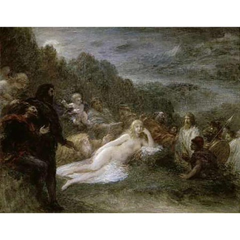 Helene White Modern Wood Framed Art Print by Latour, Henri Fantin
