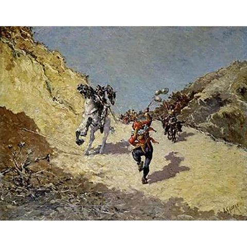 Don Quixote Baldomer White Modern Wood Framed Art Print by Gimenez, Baldomer Galofre