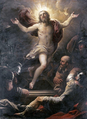The Resurrection White Modern Wood Framed Art Print with Double Matting by Giordano, Luca