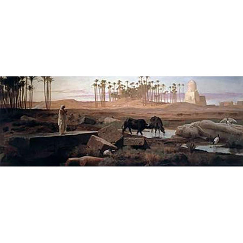 Memphis Gold Ornate Wood Framed Art Print with Double Matting by Goodall, Frederick