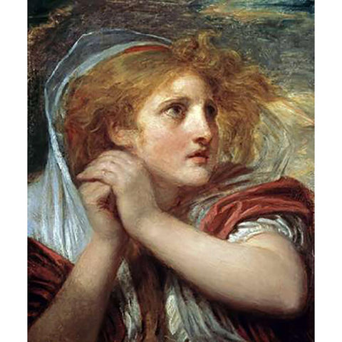 The Terror Gold Ornate Wood Framed Art Print with Double Matting by Greuze, Jean Baptiste