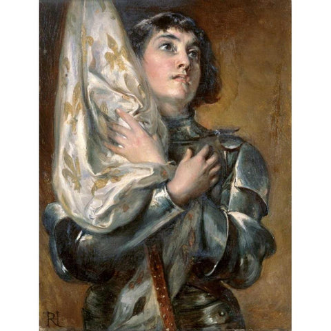 Joan of Arc Black Modern Wood Framed Art Print with Double Matting by Hillingford, Robert Alexander