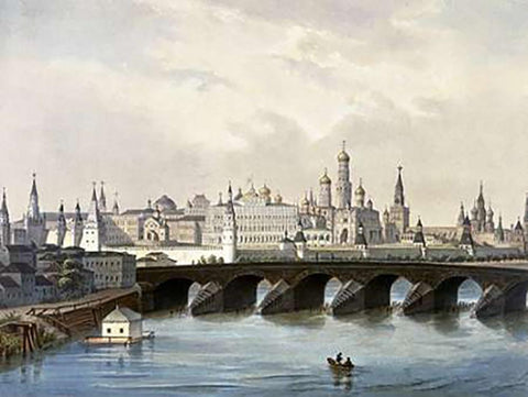 Kremlin (From Moscow and the Suburbs) Black Ornate Wood Framed Art Print with Double Matting by Indeytzev, Dmitry Sergeevich