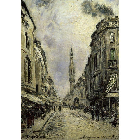 Avignon Gold Ornate Wood Framed Art Print with Double Matting by Jongkind, Johan Barthold