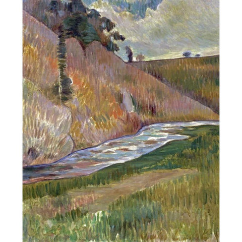 Breton Landscape Black Modern Wood Framed Art Print by Laval, Charles