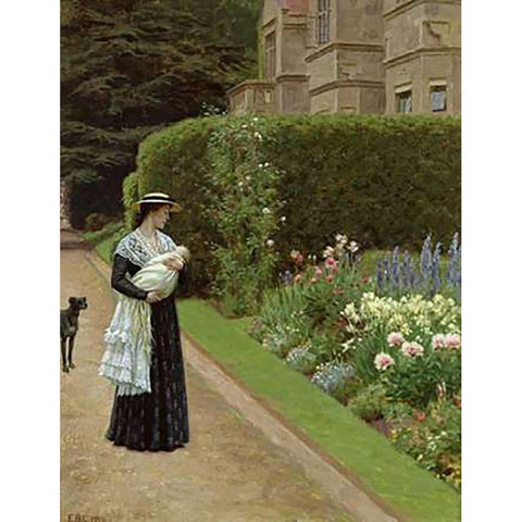 The Lord of the Manor Black Modern Wood Framed Art Print with Double Matting by Leighton, Edmund Blair