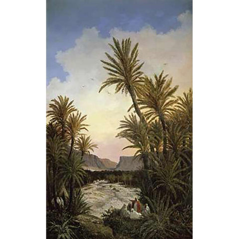 The Gorge of El Kantara Black Modern Wood Framed Art Print with Double Matting by Lucy, Adrian