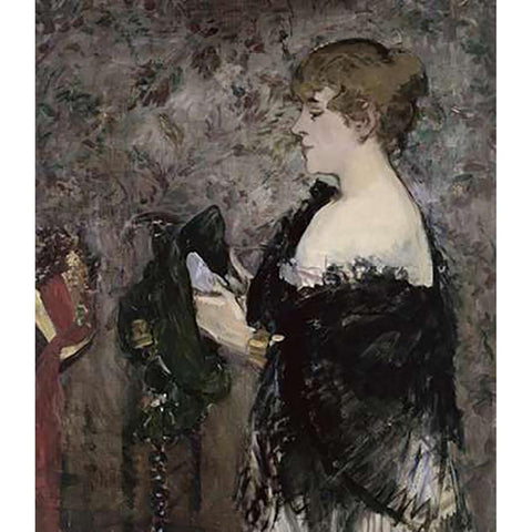 The Milliner Black Modern Wood Framed Art Print by Manet, Edouard