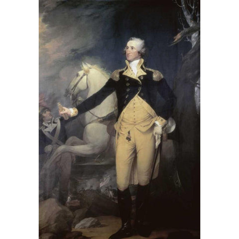 Portrait of General George Washington White Modern Wood Framed Art Print by Muller, Robert