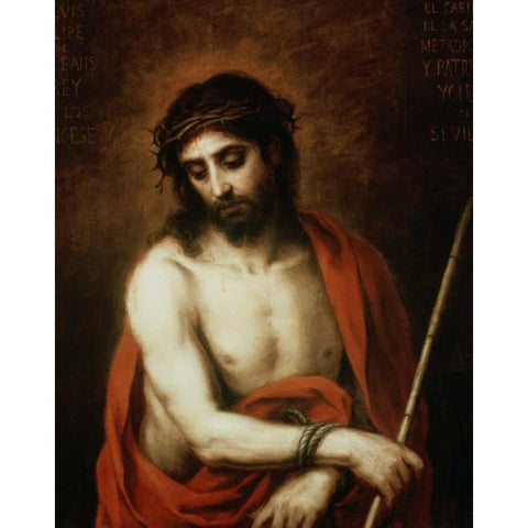 Ecce Homo Bartolom Gold Ornate Wood Framed Art Print with Double Matting by Murillo, Bartolome Esteban