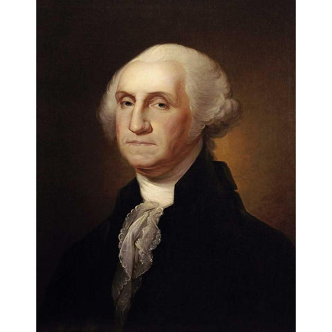 George Washington White Modern Wood Framed Art Print by Peale, Rembrandt