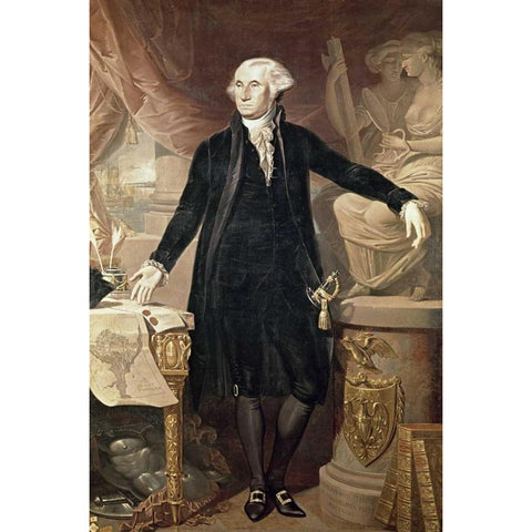 George Washington Gold Ornate Wood Framed Art Print with Double Matting by Perovani, Jose