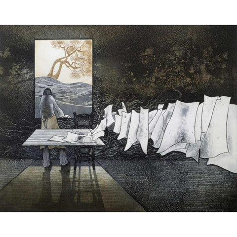 Thinker of Images Le Penseur dImages Black Modern Wood Framed Art Print by Pilchart, Jean