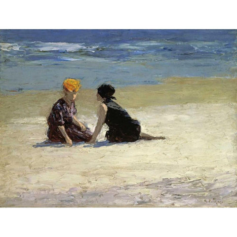 Confidences Black Modern Wood Framed Art Print by Potthast, Edward Henry