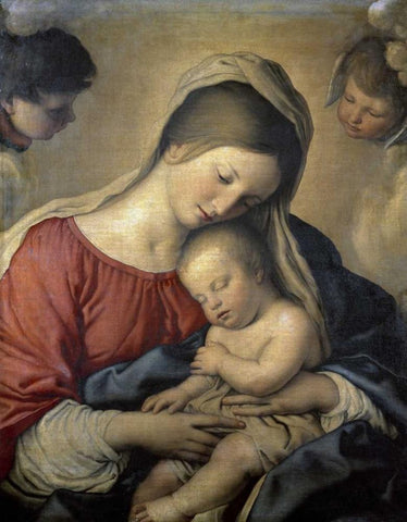 A Christian Allegory White Modern Wood Framed Art Print with Double Matting by Provost, Jan