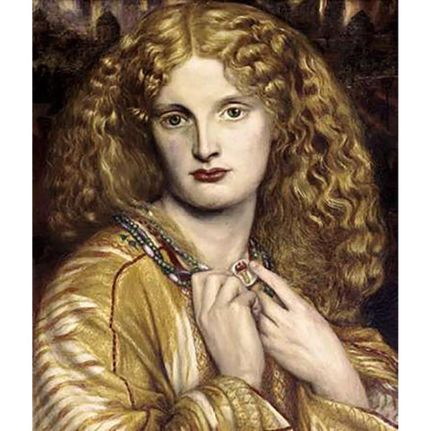 Helen of Troy White Modern Wood Framed Art Print by Rossetti, Dante Gabriel