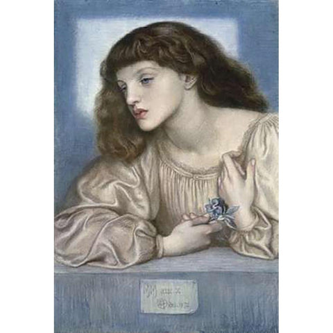 May Morris Black Modern Wood Framed Art Print with Double Matting by Rossetti, Dante Gabriel