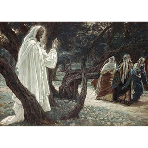 Museumist Appears to the Holy Women White Modern Wood Framed Art Print by Tissot, James