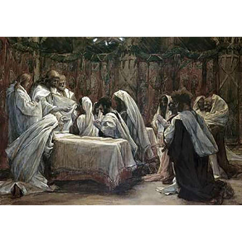 Communion of the AVintagetles Black Modern Wood Framed Art Print with Double Matting by Tissot, James