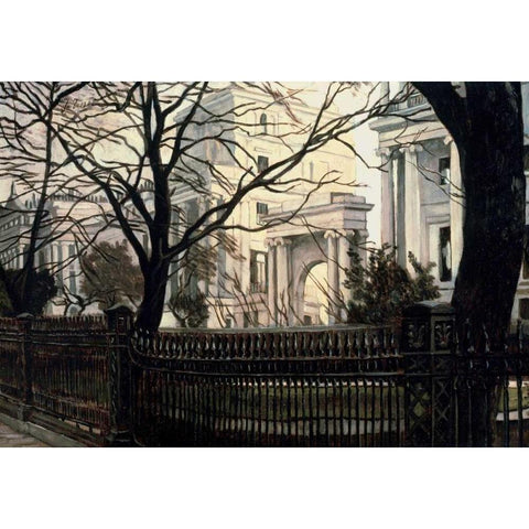 Cumberland Terrace, Regents Park Black Modern Wood Framed Art Print by Tissot, James Jacques
