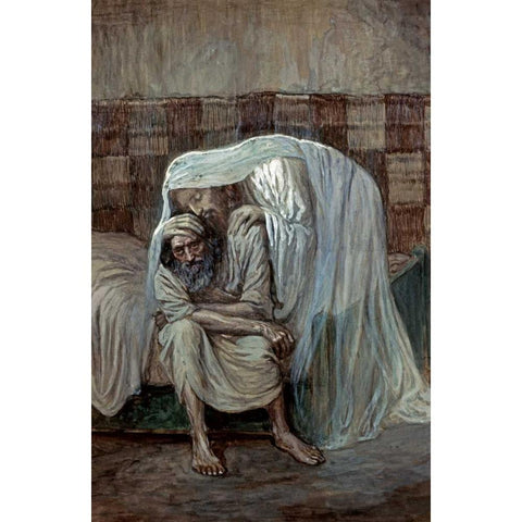 God is Near the Afflicted Black Modern Wood Framed Art Print with Double Matting by Tissot, James Jacques