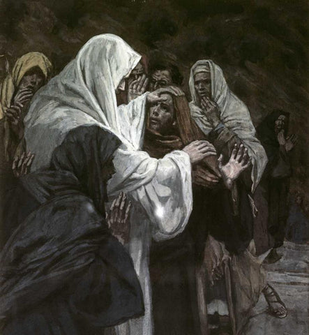He That Has Seen Me, Has Seen the Father White Modern Wood Framed Art Print with Double Matting by Tissot, James Jacques