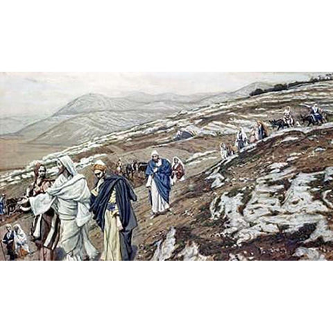 Jesus On His Way to Galilee White Modern Wood Framed Art Print by Tissot, James