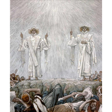 The Ascension Black Modern Wood Framed Art Print with Double Matting by Tissot, James Jacques