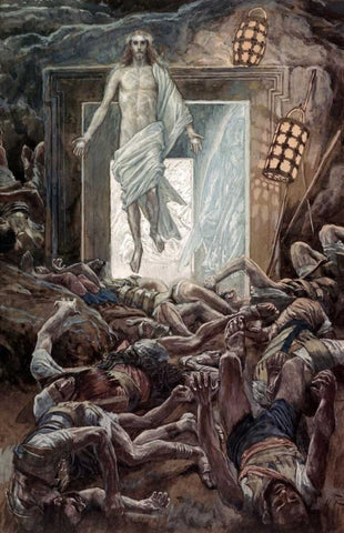 The Resurrection White Modern Wood Framed Art Print with Double Matting by Tissot, James Jacques