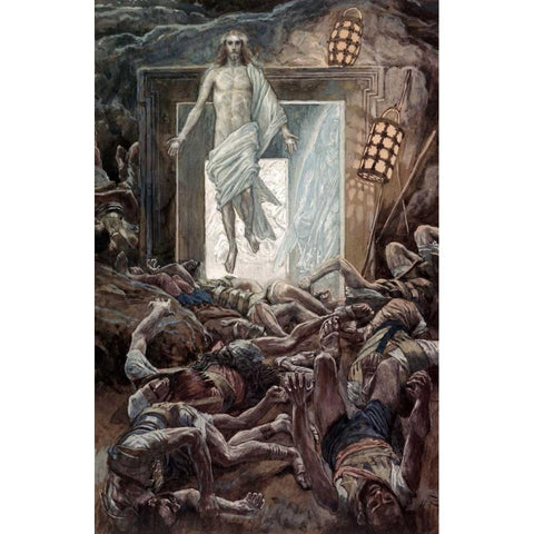 The Resurrection White Modern Wood Framed Art Print by Tissot, James Jacques