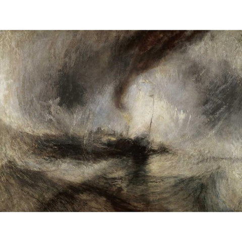 Snow Storm at Sea White Modern Wood Framed Art Print by Turner, Joseph M.W.