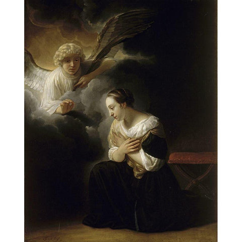 The Virgin of the Immaculate Conception White Modern Wood Framed Art Print by Van Hoogstraten, Samuel