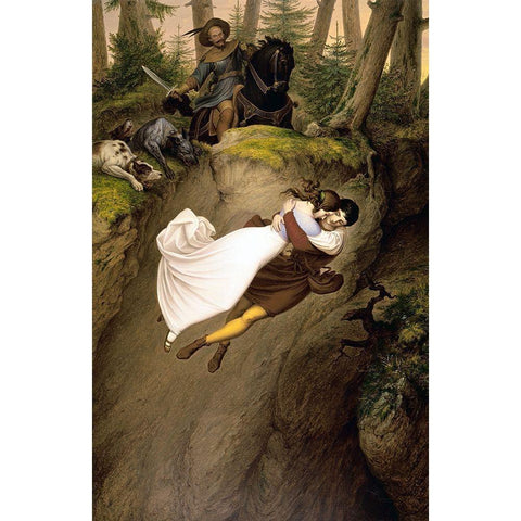 Leap from the Rock Black Modern Wood Framed Art Print by Von Carolsfeld, Julius Schnorr