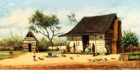 The Orange Tree Black Ornate Wood Framed Art Print with Double Matting by Walker, William Aiken