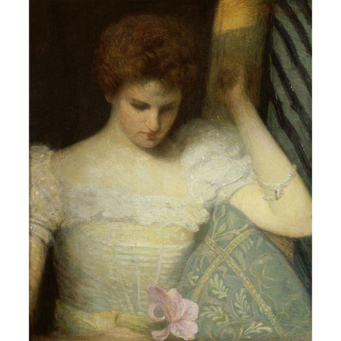 The Orchid Gold Ornate Wood Framed Art Print with Double Matting by Weir, Julian Alden