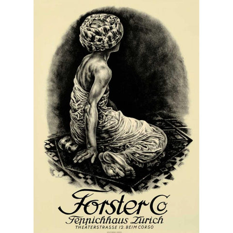 Forster White Modern Wood Framed Art Print by Baumberger, Otto
