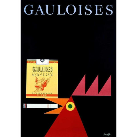 Gauloises White Modern Wood Framed Art Print by Brun, Donald