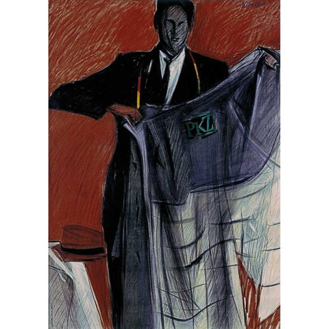 PKZ Black Modern Wood Framed Art Print by Falk, Hans