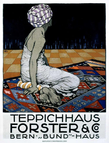Teppichhaus Forster and Co Black Ornate Wood Framed Art Print with Double Matting by Mangold, Burkhard