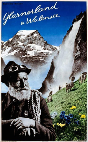 Glarnerland and Walensee White Modern Wood Framed Art Print with Double Matting by Matter, Herbert