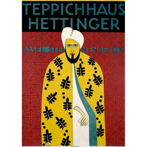 Teppichhaus Hettinger Black Modern Wood Framed Art Print by Morach, Otto