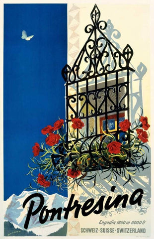 Pontresina Black Ornate Wood Framed Art Print with Double Matting by Peikert, Martin