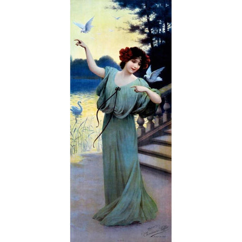 Chaussures Laffite / Nouvel An 1907 Black Modern Wood Framed Art Print by Unknown