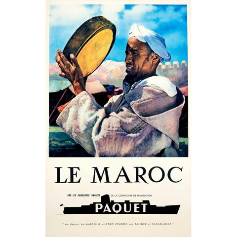 Le Maroc / Navigation Paquet Black Modern Wood Framed Art Print with Double Matting by Unknown