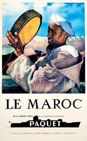Le Maroc / Navigation Paquet Black Ornate Wood Framed Art Print with Double Matting by Unknown