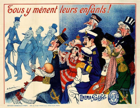 Cinema Pathe White Modern Wood Framed Art Print with Double Matting by Barrere, Adrien